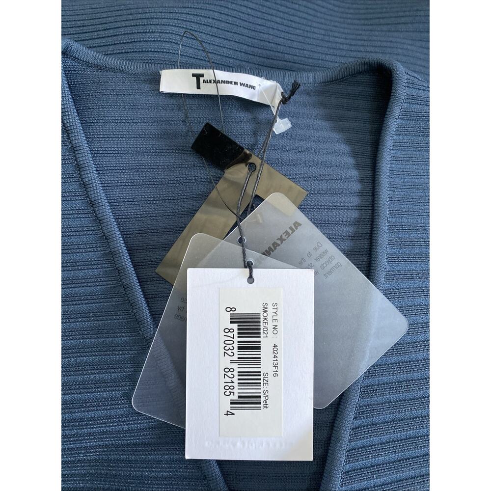 NWT T by Alexander Wang Dress Ribbed Bodycon Cutout Back Stretch Mini Bl… - Picture 5 of 9